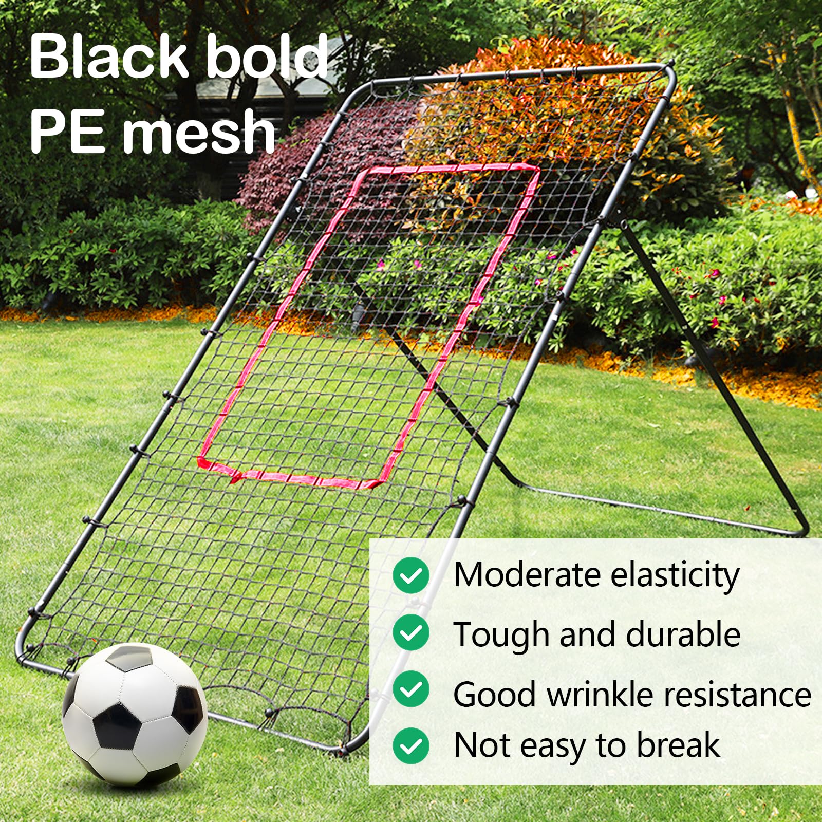 Filet de Rebond de Volley-Ball, 2,1 x 1,2 m Réglable Angle de 45/60/75/85 Degrés Équipement de Volley-Ball Entraînement pour Adultes et Enfants pour Jardins Stades Écoles