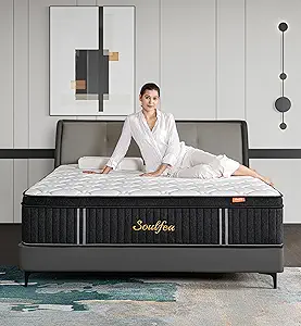 Queen Mattress,12 Inch Queen Size Mattresses Memory Foam Hybrid Black Mattress in a Box,with Provide Support and Improve Sleep Mattresses,Medium Firm,CertiPUR-US.