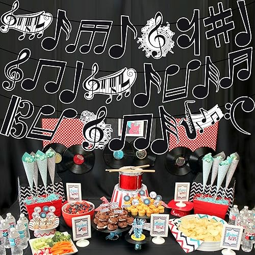 Miniatura 7 de Cartel musical para fiesta de cumpleaños, fiesta musical, cartel musical, decoración con recortes para conciertos de música, suministros para fiesta