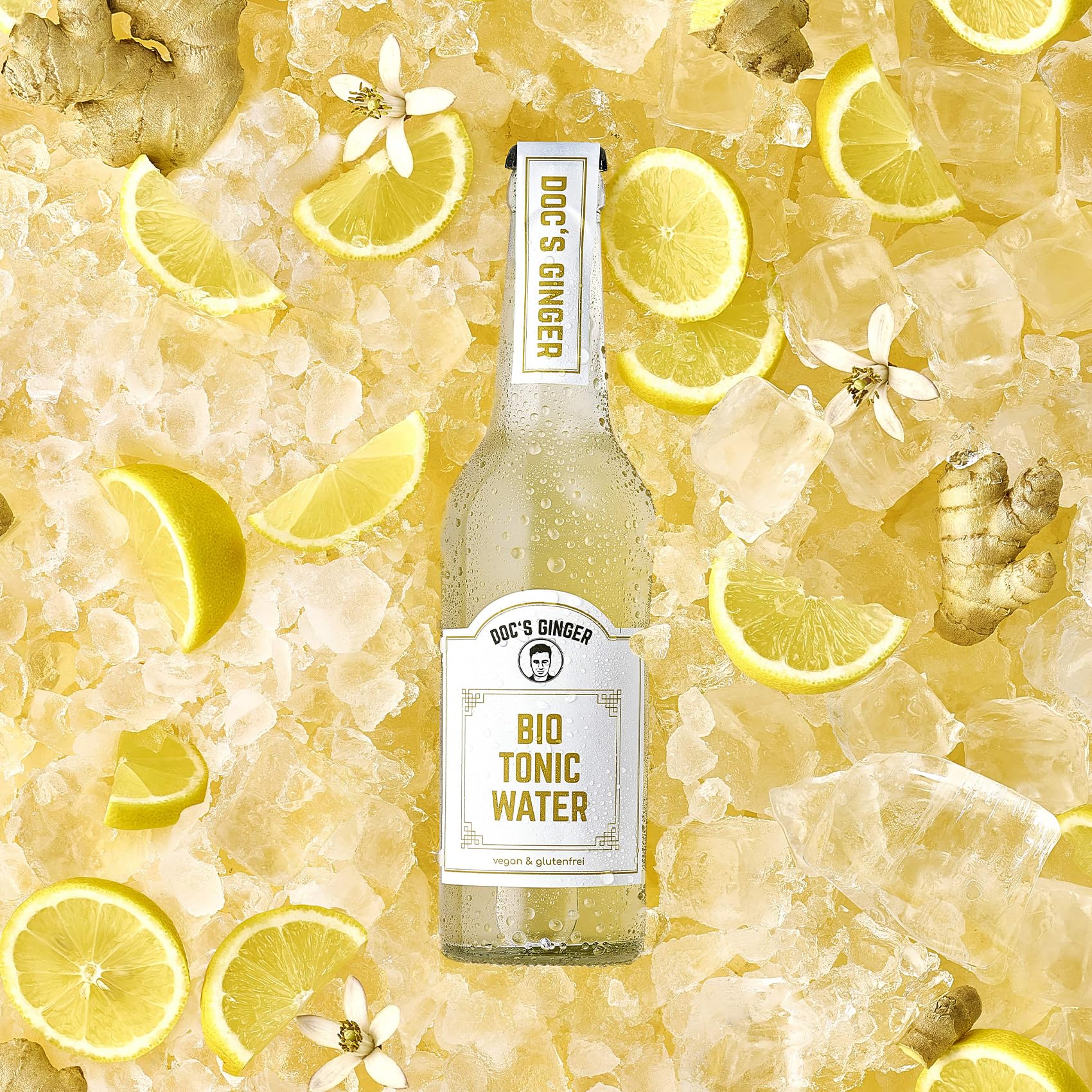 Doc’s Ginger Premium Bio Tonic Water | mit Ingwer, natürlicher Chinarinde & frischen Zitrusakzenten | vegan & glutenfrei | 12 x 330ml