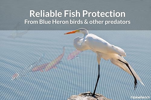 Miniatura 5 de AlpineReach Kit de red Koi para estanque de 14 x 14 pies, cubierta de red de malla fina tejida de color negro resistente para hojas, protege a los
