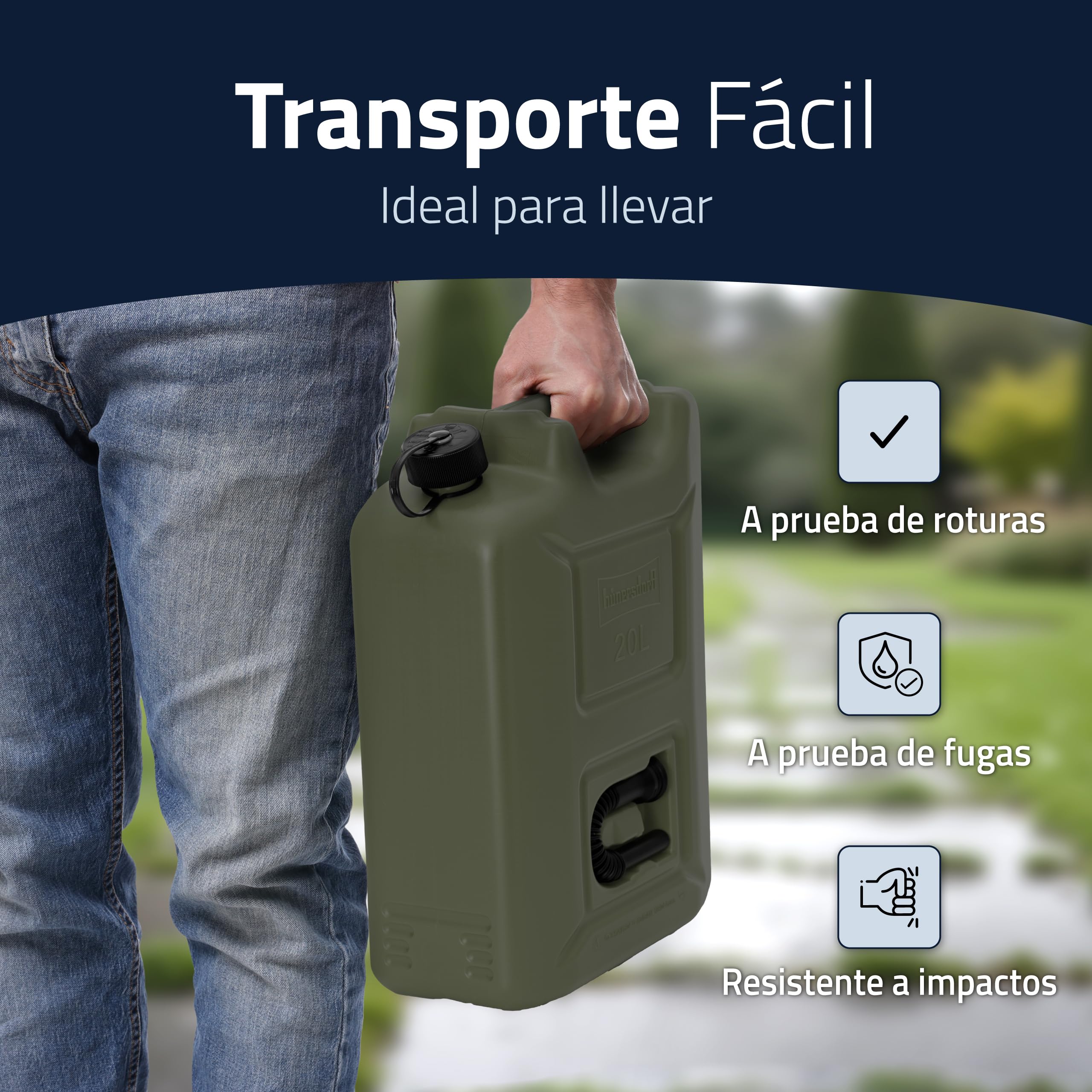 Hünersdorff 802010 Bidón para Carburante, Verde, 20 l