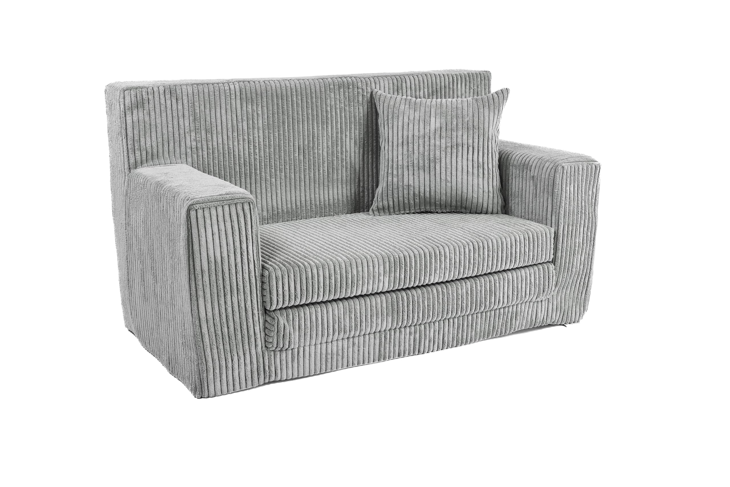 FORTISLINE Canapé Lit Enfant Pliable 2-en-1 – Velours Côtelé, Housse Lavable, Oeko-TEX – Gris, 83x47x43 Cm – Pour Jeux Et Sieste