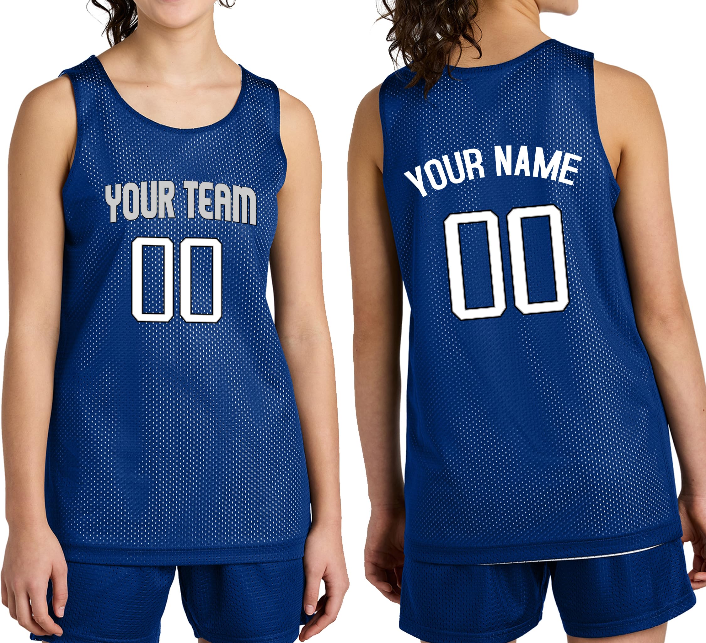 Personalized Youth Basketball Jersey w/Add Your Team Name and Number Kid Sports Tee Design 22