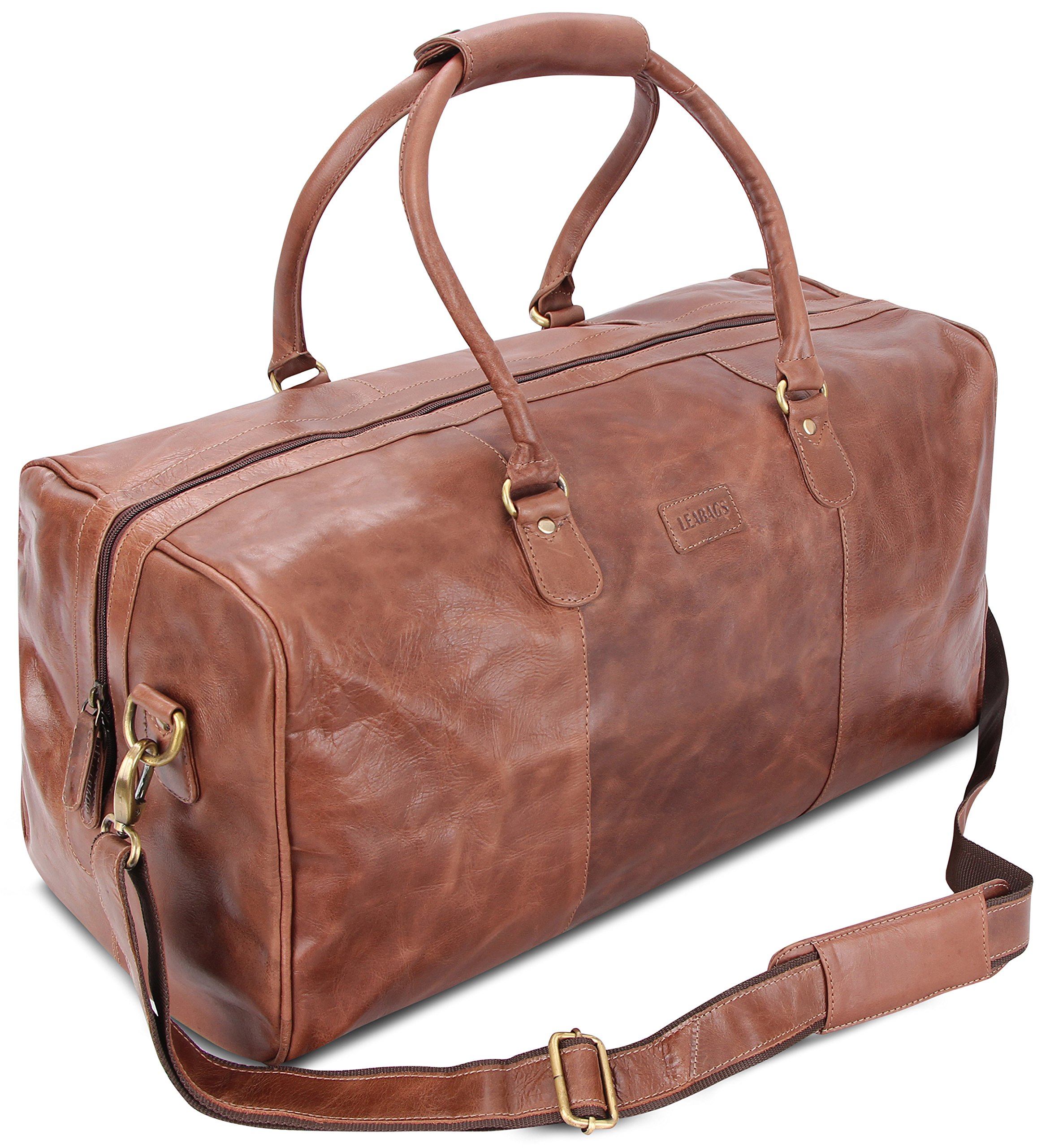 LEABAGS Tokio torba podróżna z prawdziwej skóry bawolej w stylu vintage (Crazy vinkat)