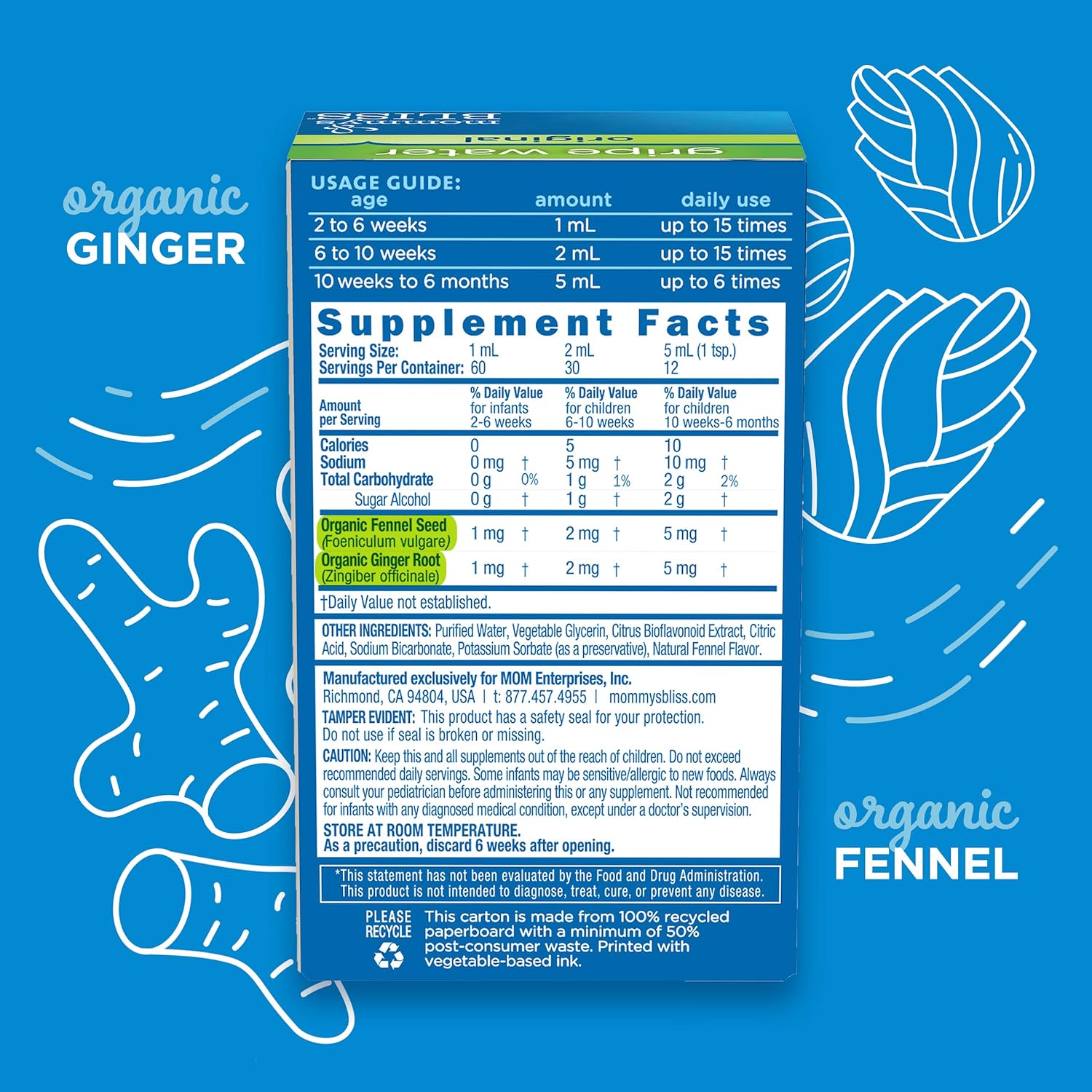 Mommy's Bliss Gripe Water Original 2 Fl Oz & Baby Gas Relief Drops 1 Fl Oz Combo Pack, Helps Relieve Baby's Gas, Colic, Hiccups & General Fussiness, Safe & Gentle for Babies, Total 3 Fl Oz : Everything Else