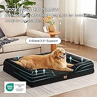 Vista 77 de Bedsure - Cama ortopédica extragrande para perros, sofá cama lavable para perros extragrandes, espuma de soporte con funda extraíble y lavable, negro