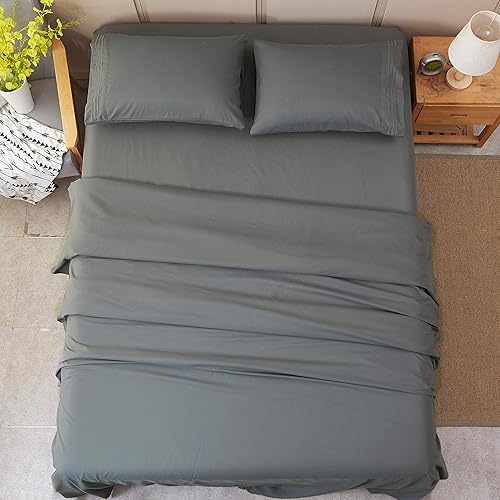 Miniatura 9 de SONORO KATE - Juego de sábanas de microfibra súper suave de 1800 hilos, lujosas sábanas egipcias de 18 de profundidad, para colchón alto,