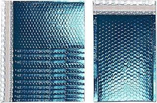 MMBM Metallic Bubble Mailers, 11x13.75 Inch, Blue, 50 Pack, Shiny Padded Shipping Envelope Glamour Mailers, Self Seal and Peal Strip