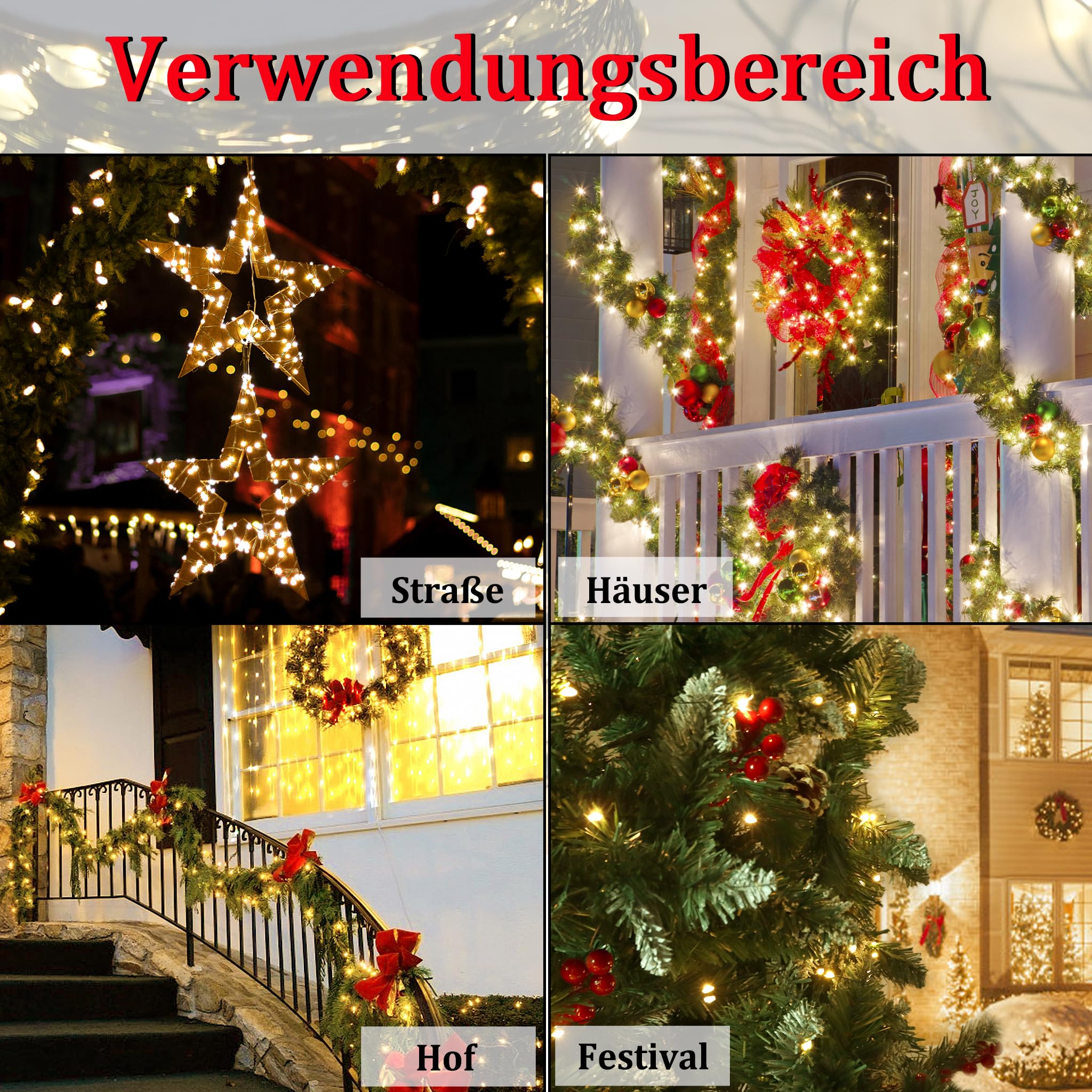 LILIIN Lichterkette aus Kupferdraht, LED Deko Lichterketten, Warmweiß und 8 Modi, mit Stecker und Fernbedienung, IP44 Wasserdicht, ideal für Weihnachtsdeko, Innen, Außen, Deko DIY(200M, 2000LEDs)