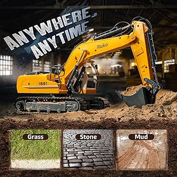 Amazon.com: Ruko 1561 RC Excavator 3 in 1 Construction Toys for