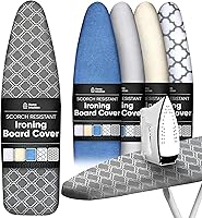 Vista 10 de Home Intuition Funda para tabla de planchar extra gruesa y almohadilla de hierro resistente a la quema con cierre de velcro y borde elástico, 15 x