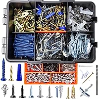 Vista 11 de Kit surtido de anclajes para paneles de yeso autoperforantes – 182 piezas para hormigón, paneles de yeso, anclajes de chapa y roca – Anclajes