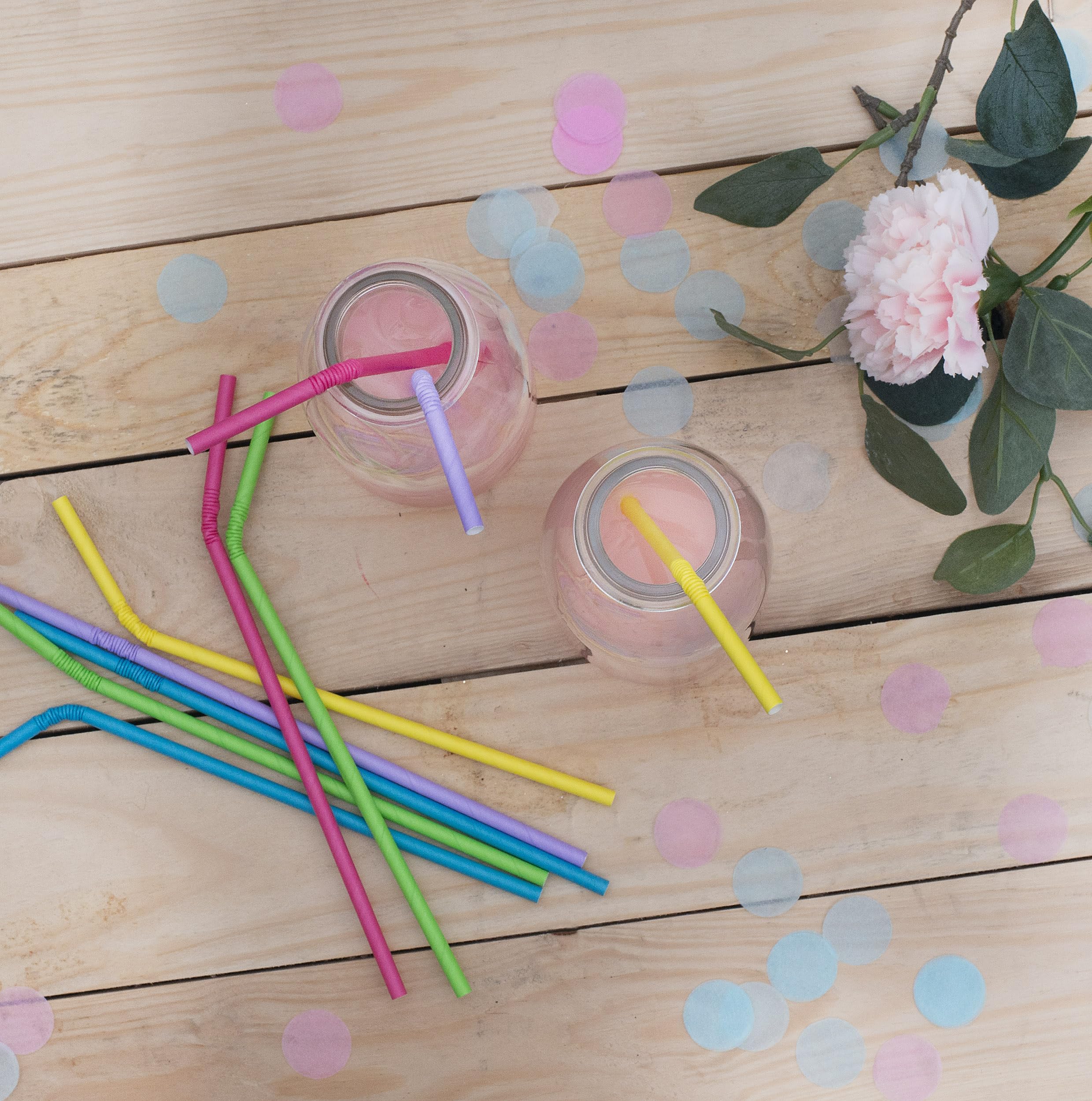 PUKKA party Flexible Bendy Paper Drinking Straws, 24 Pack in 5 Colours, Extra Strong & Durability Tested - Image 4
