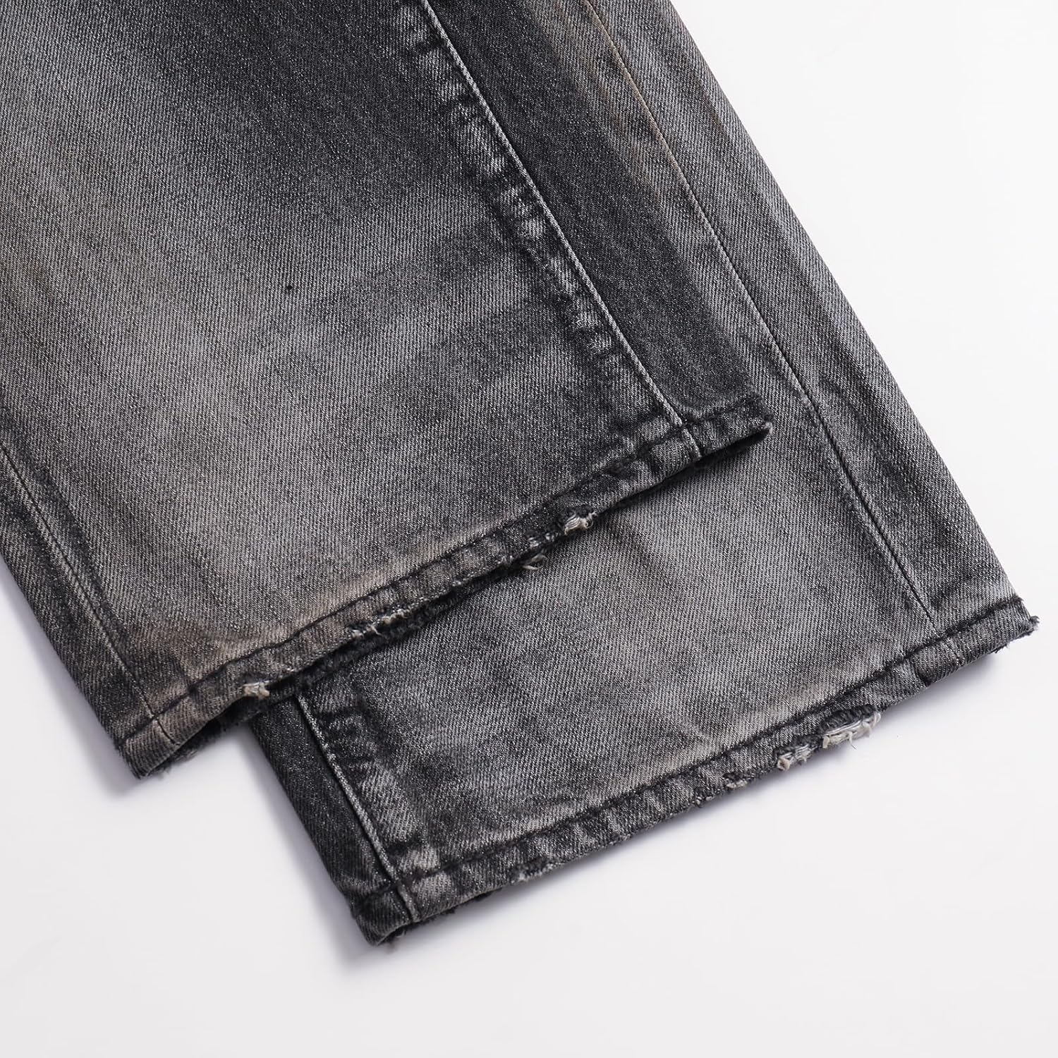 Men's Straight Tapered Leg Jeans Casual Mid Waist Vintage Denim Pants - Image 6