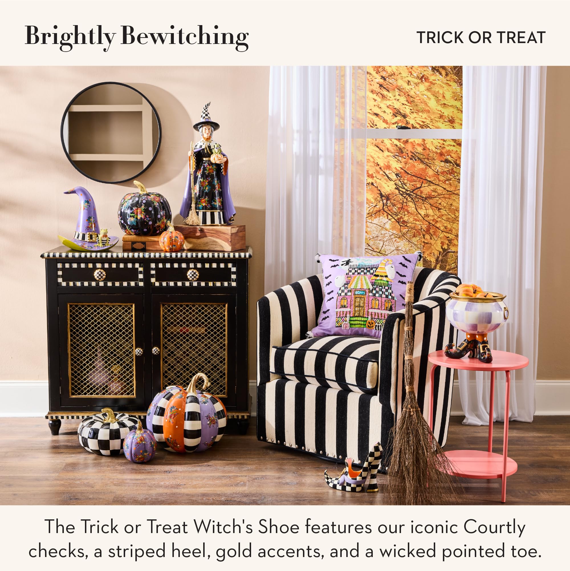 マッケンジーチャイルズ　チェック柄スケート靴オーナメント マッケンジーチャイルズ チェック柄スケート靴オーナメント