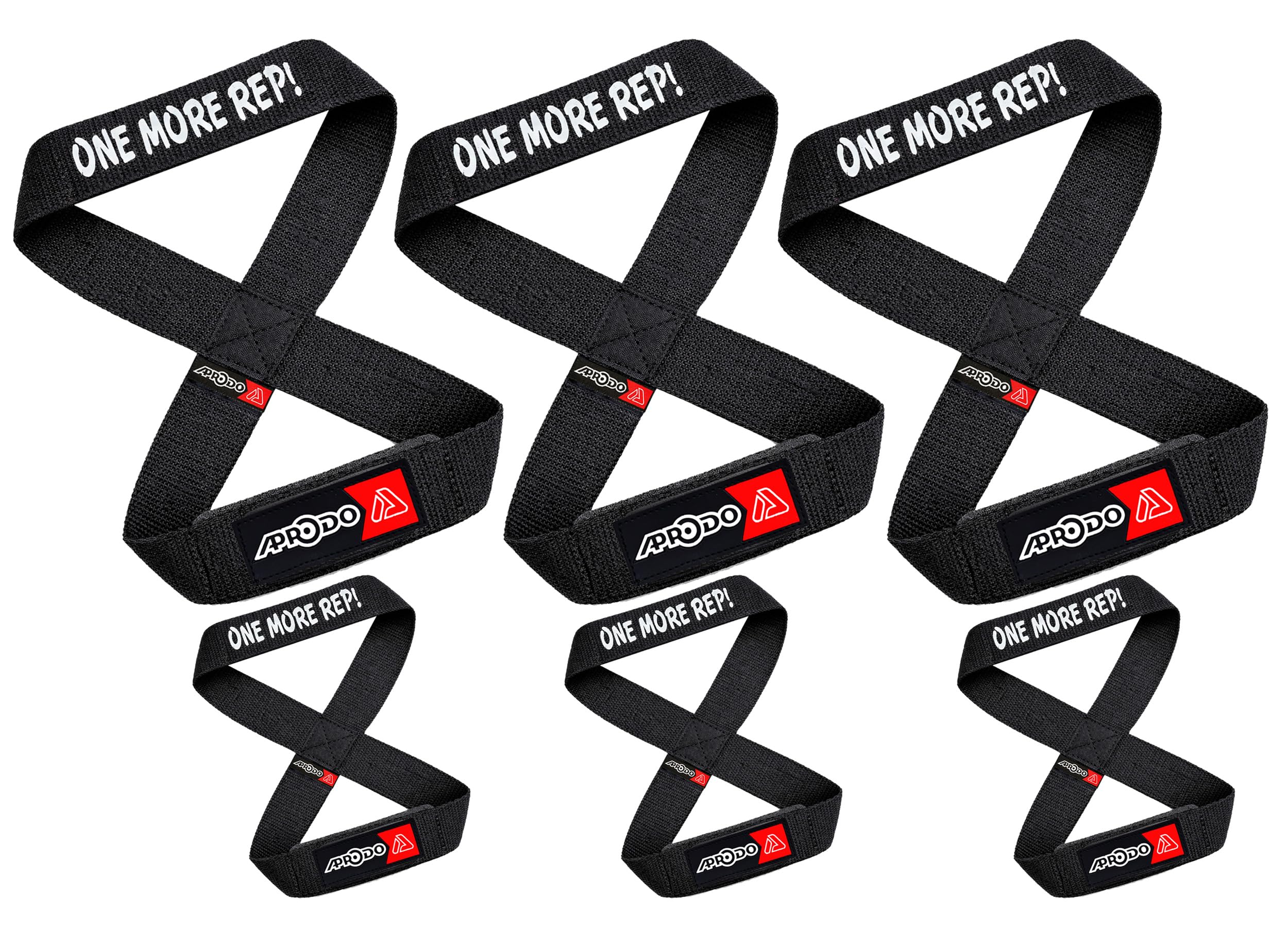 APRODO Figure 8 Lifting Straps for Deadlift, Black, Heavy-Duty Cotton Webbing, Gym Accessories for Weightlifting for Men and Women (3, BLACK - APRODO)-image-25