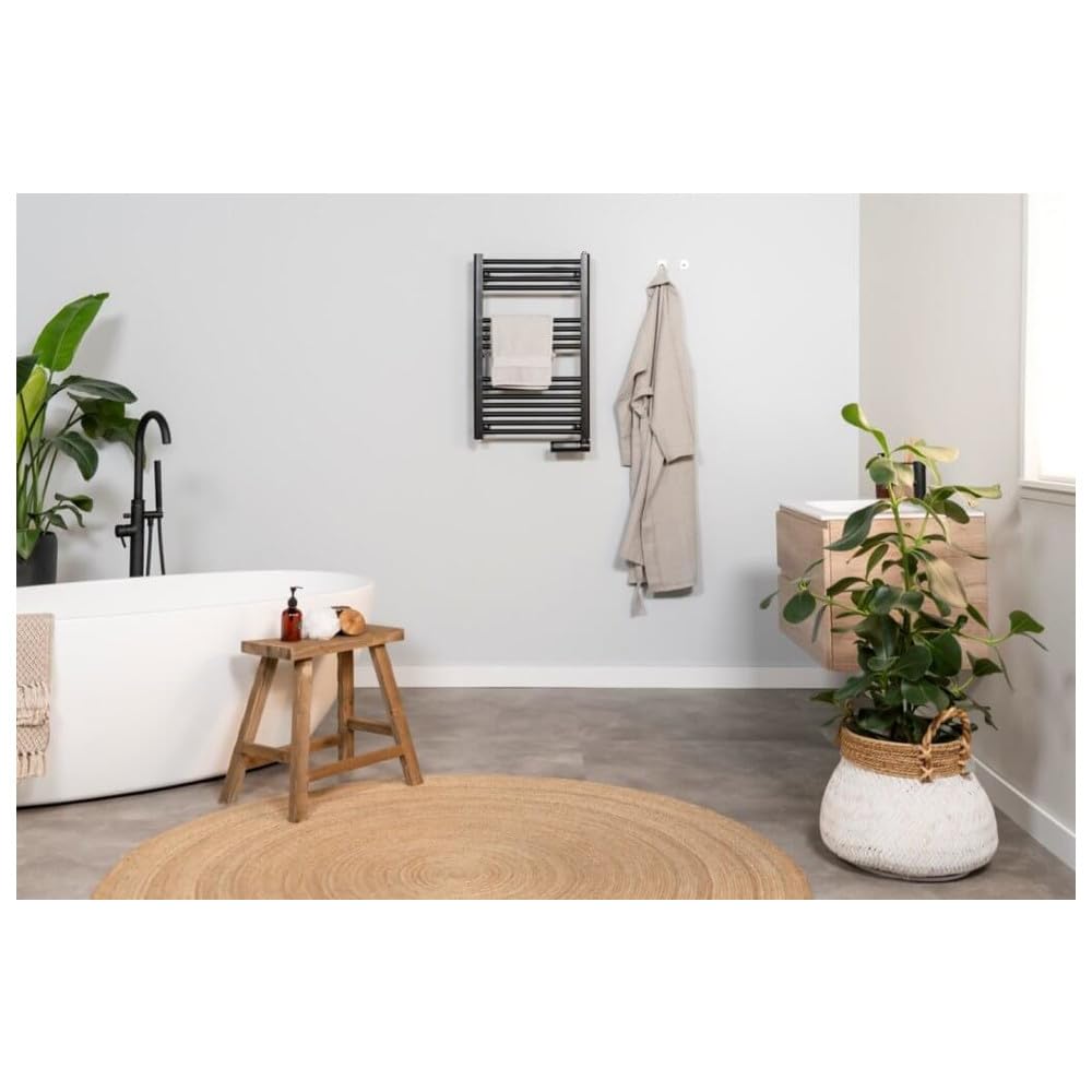 Eurom Infrarotheizung Sani-Towel 500 für das Bad | Schwarz | Handtuchwärmer & Badheizkörper | Der Heizkörper ist ausgestattet mit einem Timer & Überhitzungsschutz| Infrarotheizung mit Thermostat