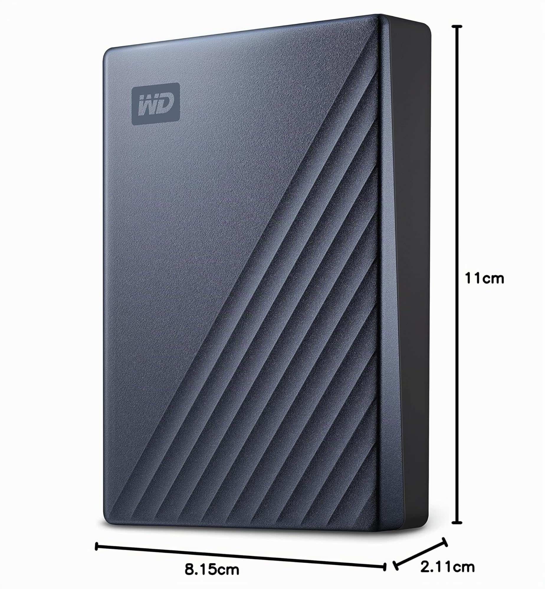 WD 4TB My Passport Ultra Disco Duro Externo Portátil, USB-C, USB 3.2 Gen 1/USB 3.0, Copia de seguridad y protección con contraseña, Formateado para Windows, Azul