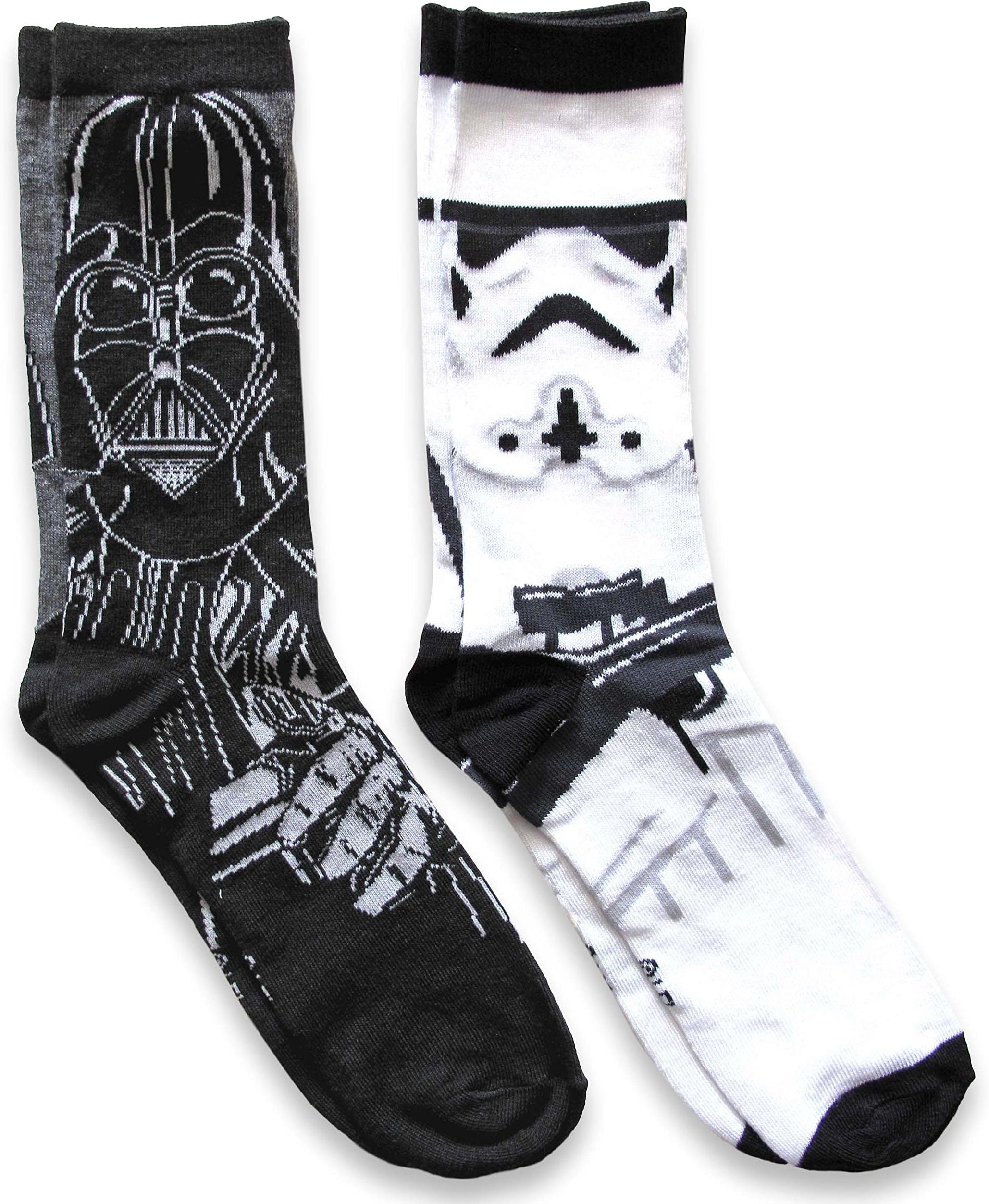 Star Wars Darth Vader/Stormtrooper Men's Casual Crew Socks 2 Pair Pack Shoe Size 6-12