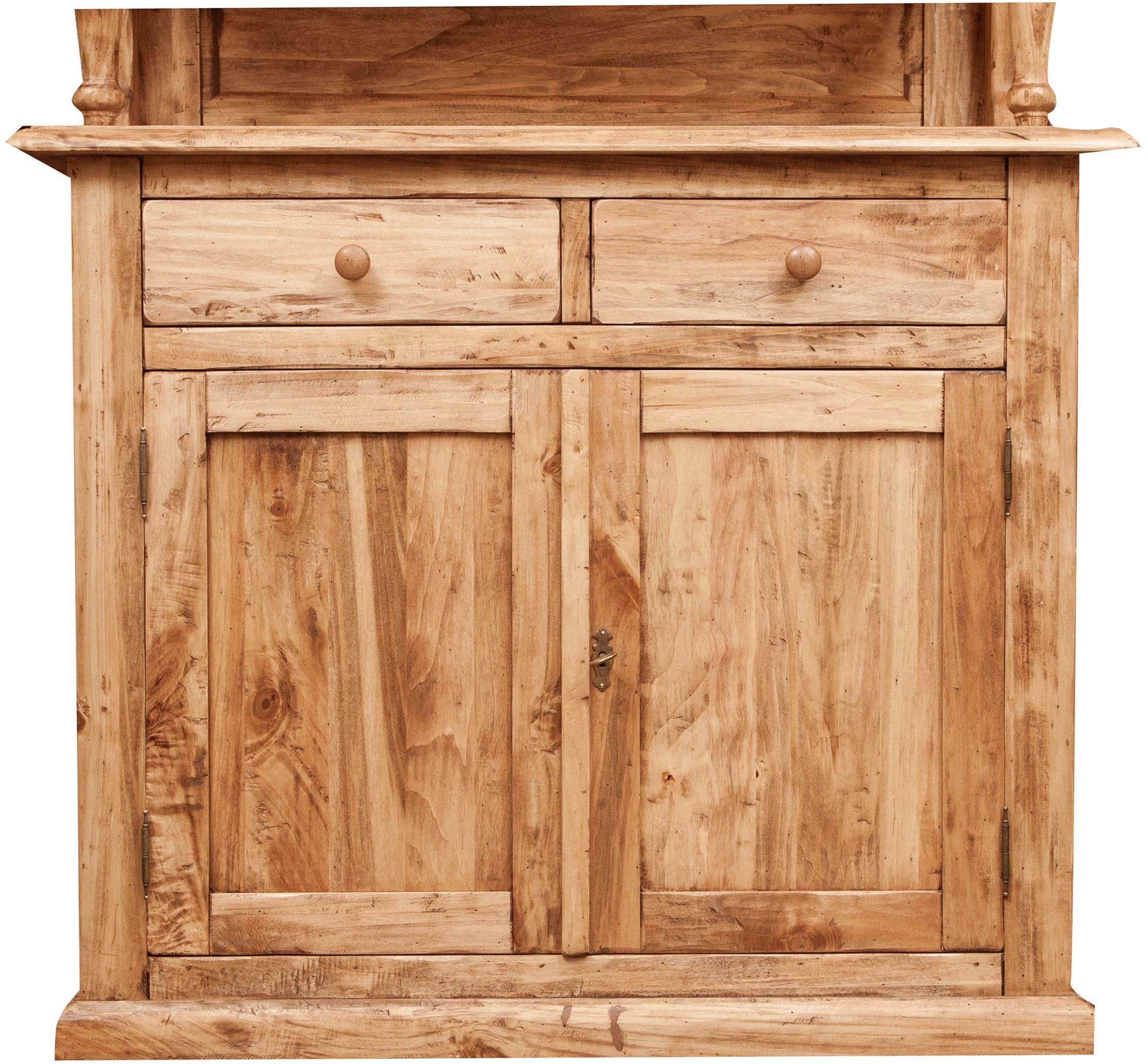 Biscottini Vetrina espositiva in Legno massello Naturale 107,5X43,5X238 cm - Credenza Legno o dispensa Cucina - Arredamento Shabby Chic casa - Mobile Cucina Vintage