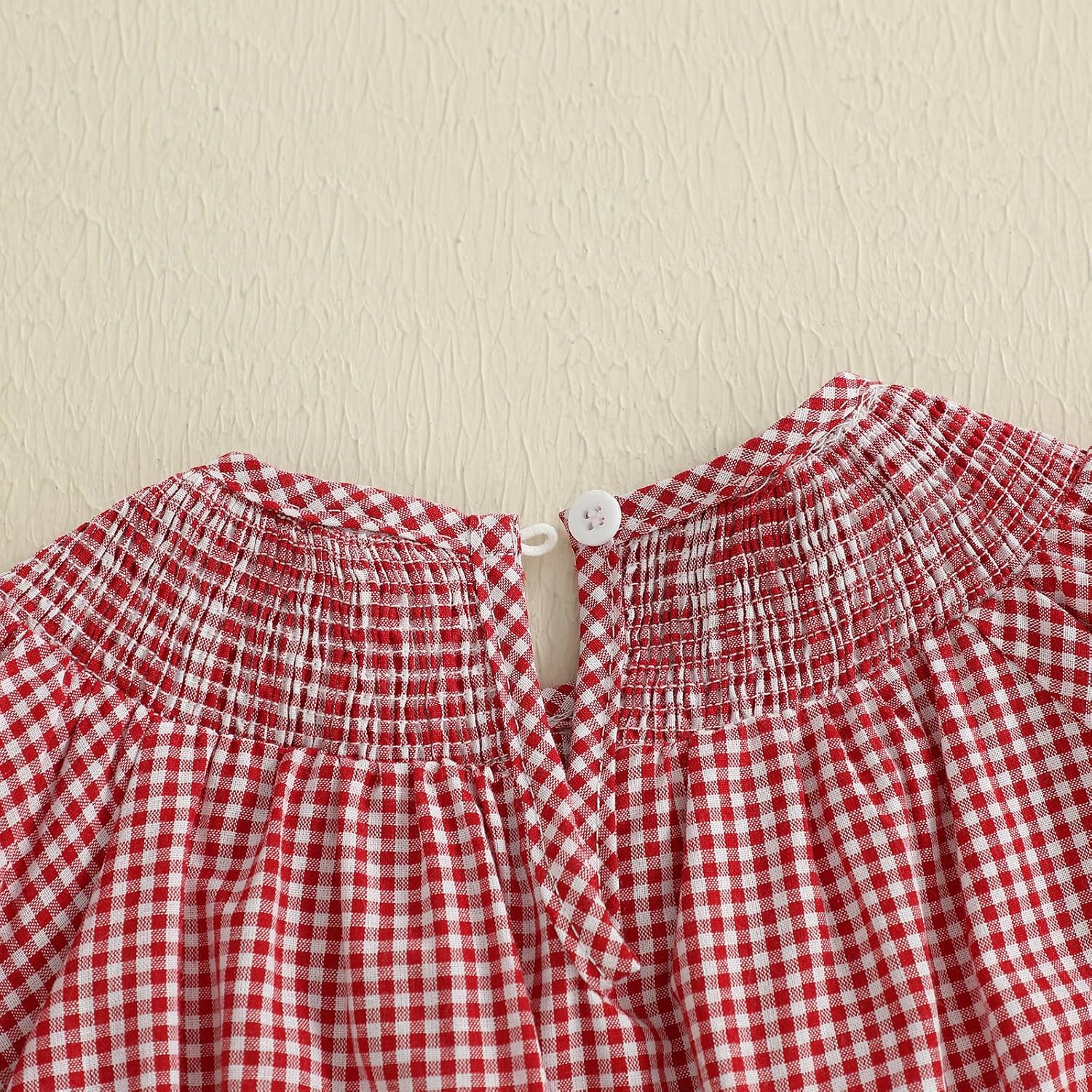 Kuriozud Newborn Baby Girl Football Outfit Smocked Ruffle Romper Short Sleeve Jumpsuit Cute Baby Girl Clothes - Image 6