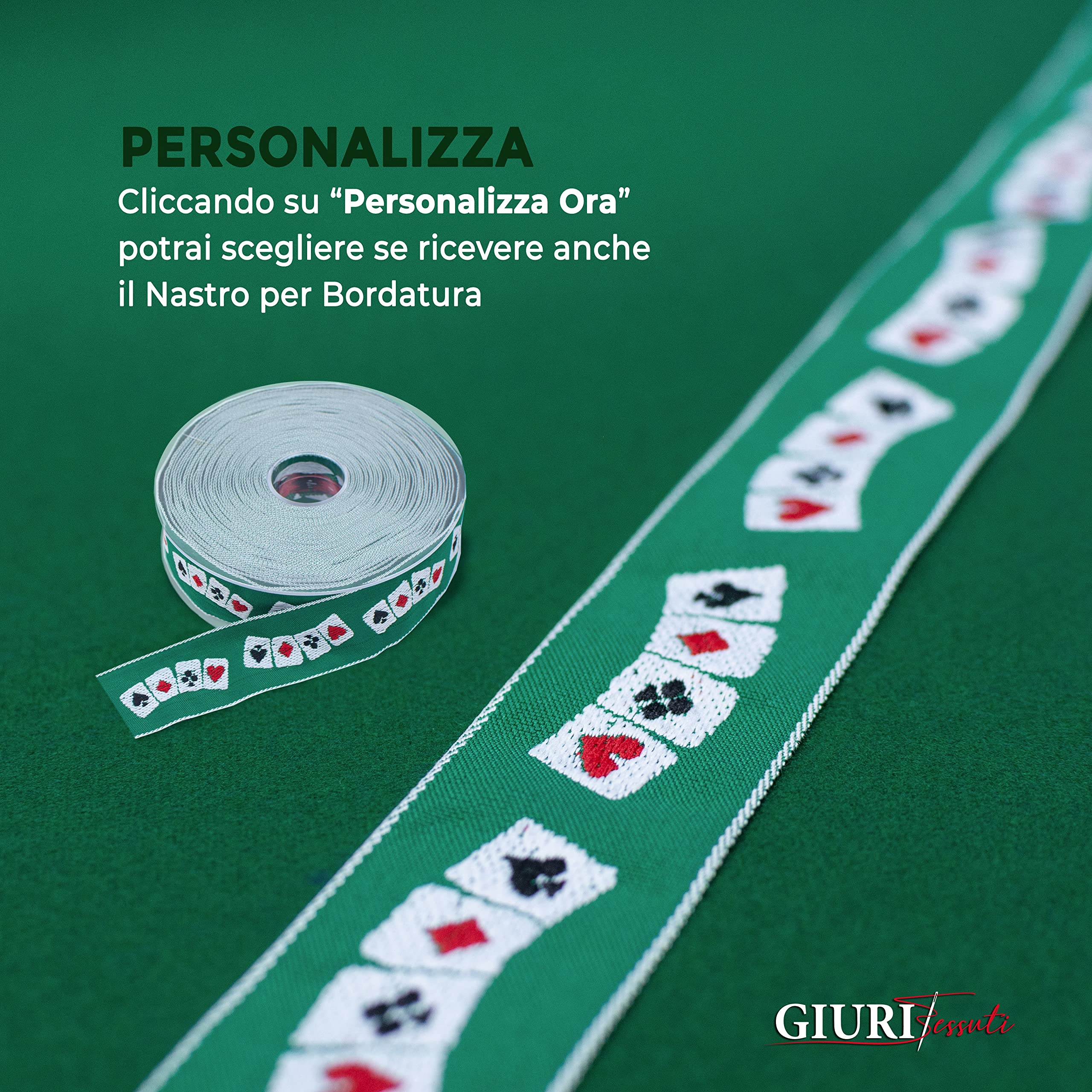 Giuri Tessuti VEGAS Panno da gioco Copritavolo per Poker Blackjack Zielony (AL METRO)