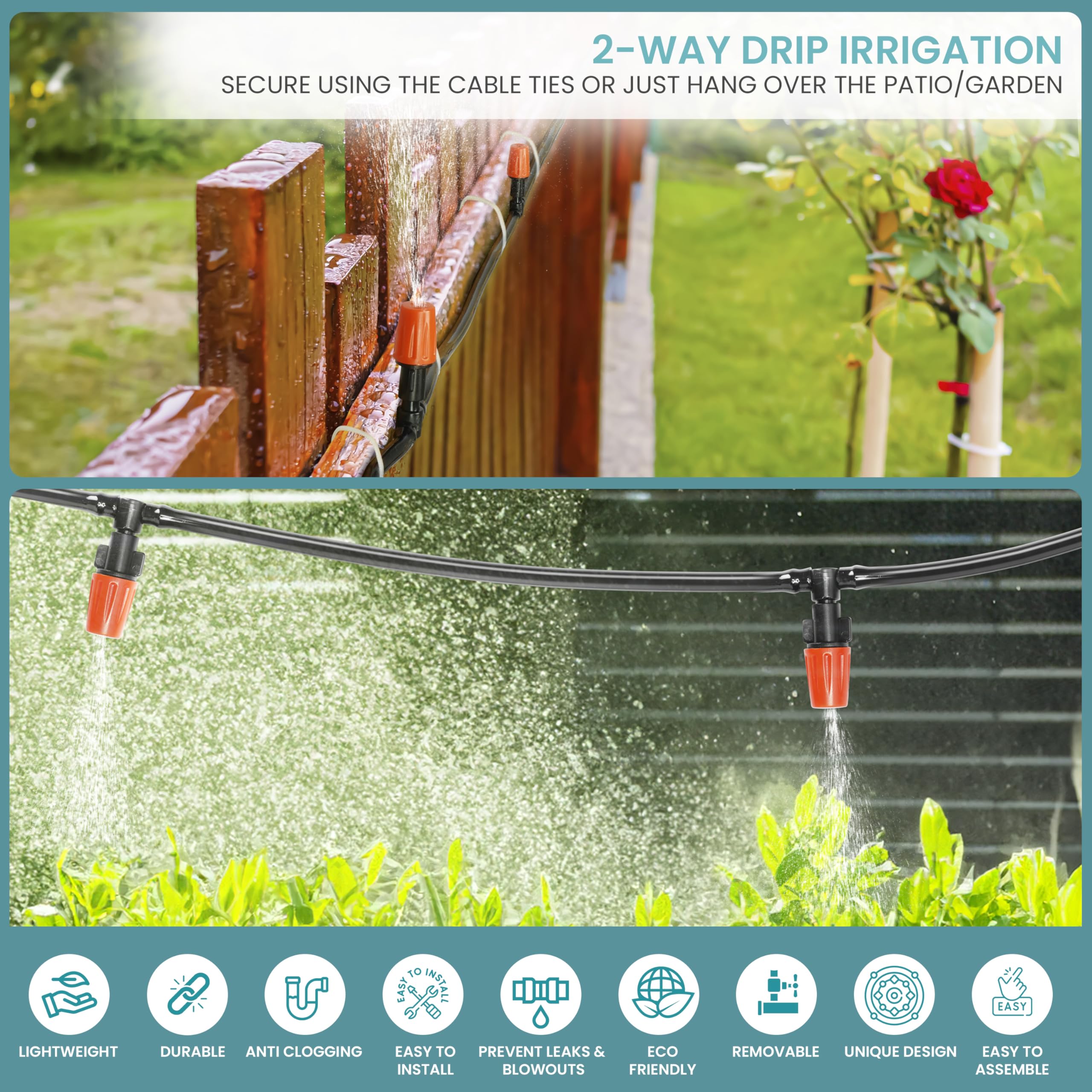 Irrigatiesysteem Voor In De Tuin, Automatisch Bewateringssysteem, 30 M Irrigatieset Micro Irrigatieset Doe Het Zelf Tuinirrigatie Voor Planten Tuin Broeikas Bloemen Voor Landschap