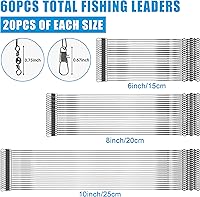 Vista 2 de OROOTL Fishing Leaders Kit, 60pcs Stainless Steel Fishing Leaders Saltwater Wire Leader Lines with Swivels Snaps Fishing Tackle Lures Bait Hook
