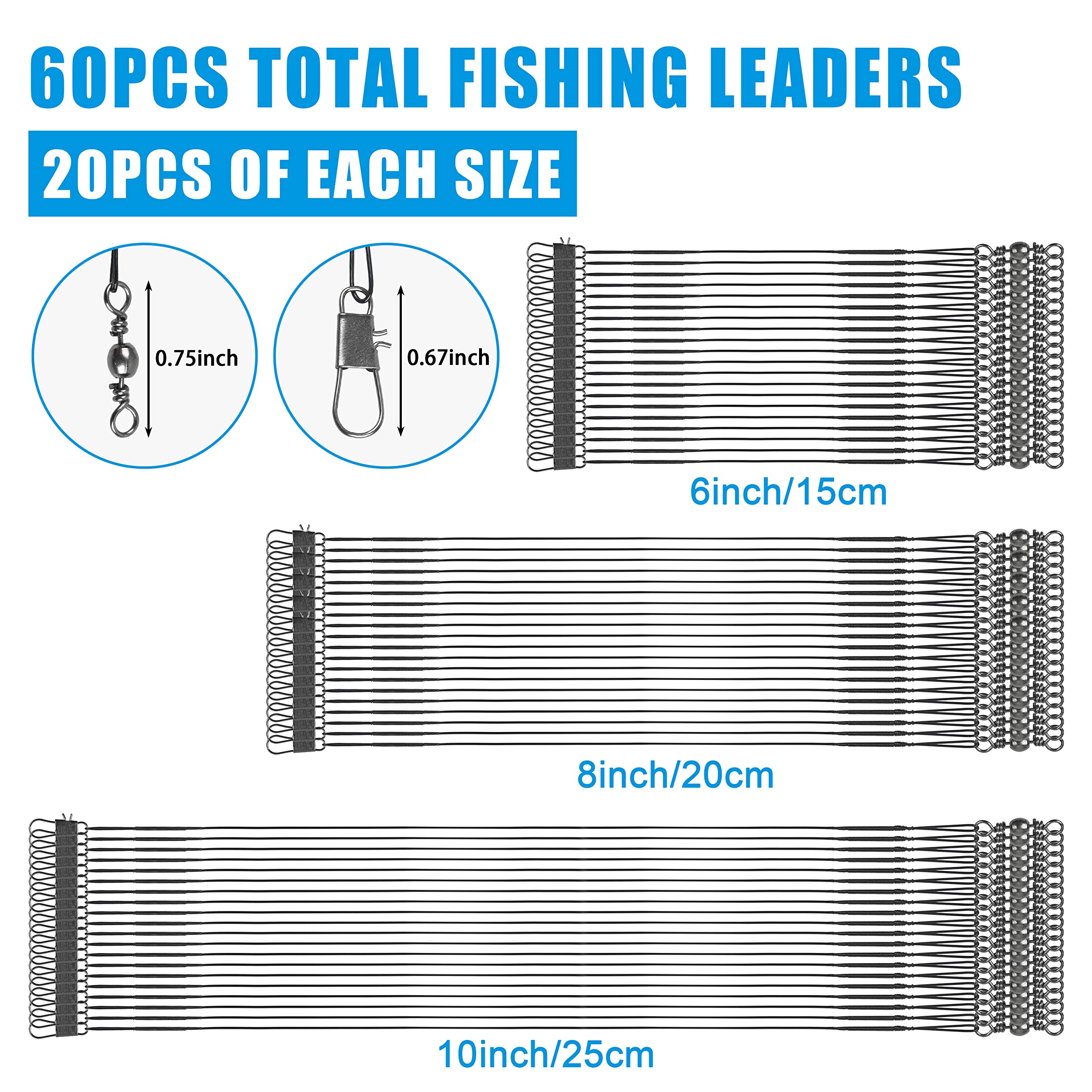 Aparejos Líderes De Pesca De Acero Inoxidable OROOTL - Opciones De 1 Y 2 Brazos, Con Giros Y Cuentas, Para Agua Salada Y Dulce