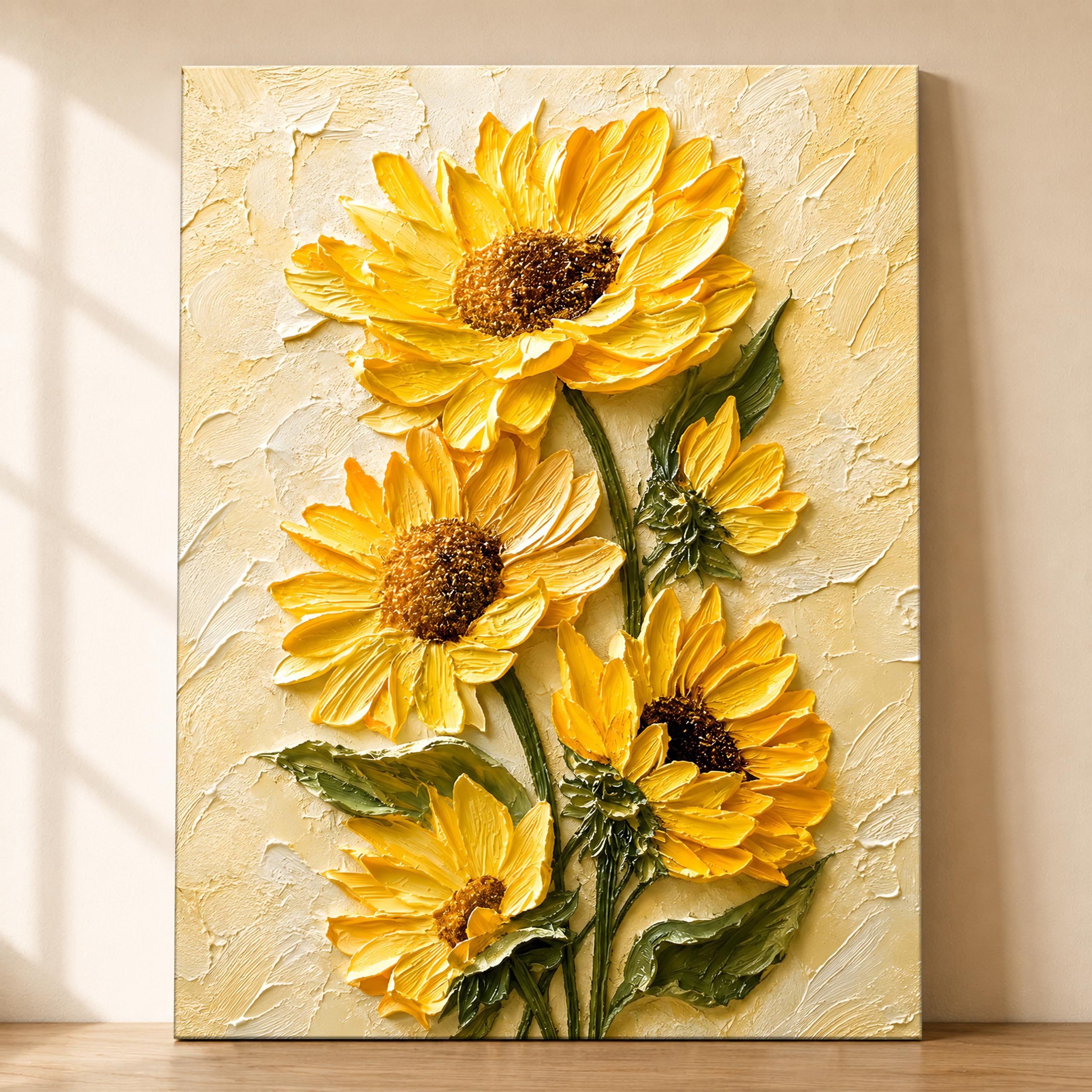 Textured Floral Canvas Art - Nature Wall Decor -25