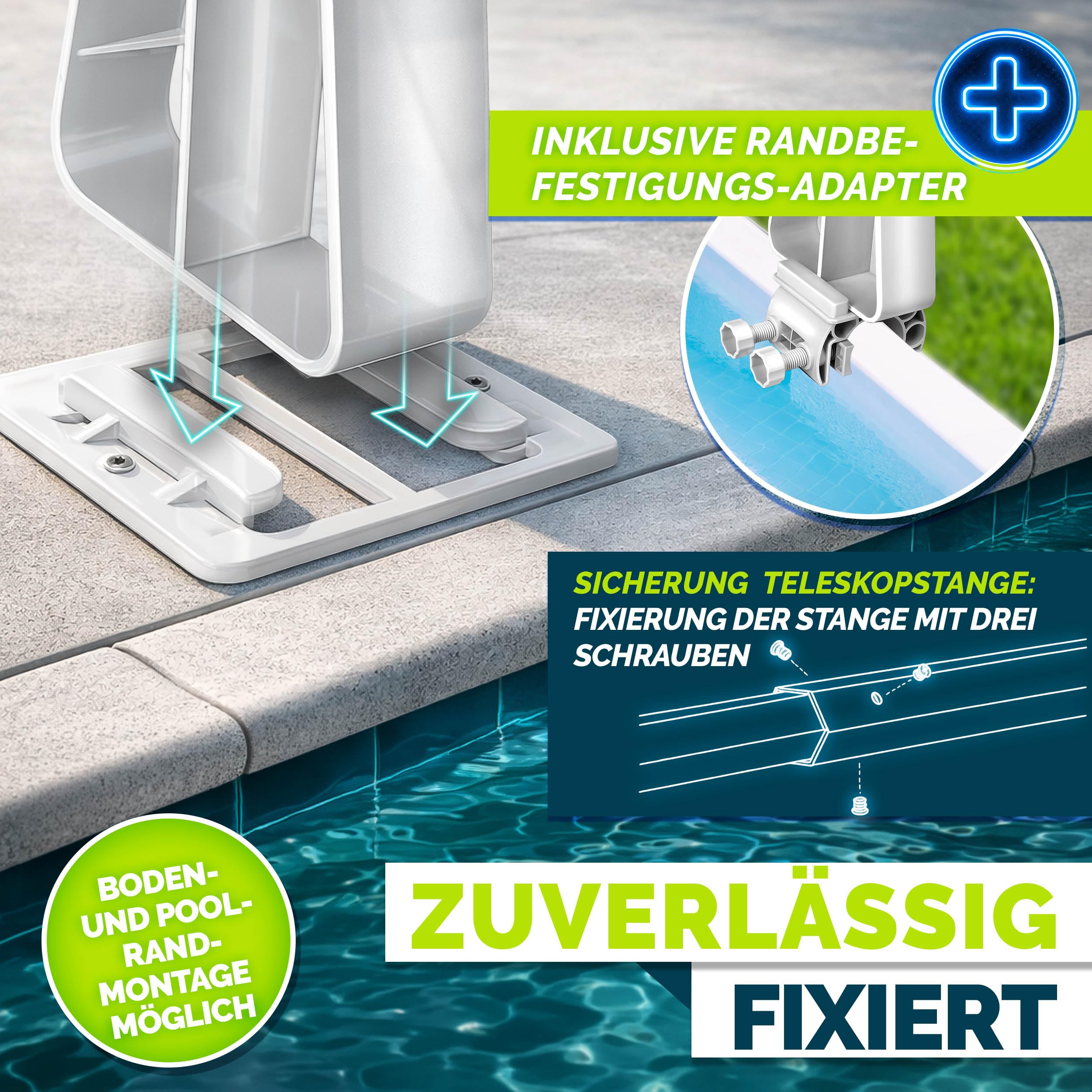 Tillvex Pool Aufroller Premium 1,05-6,15 m Aufrollsystem für Solarplane Mobile Aufrollvorrichtung witterungsbeständig