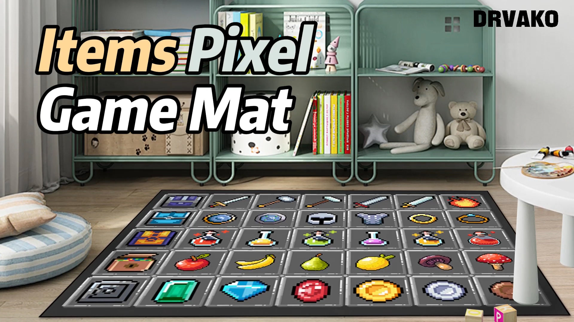 Tapete Decorativo para Juegos con Diseño Pixel Gris 152x102 cm miniatura 7
