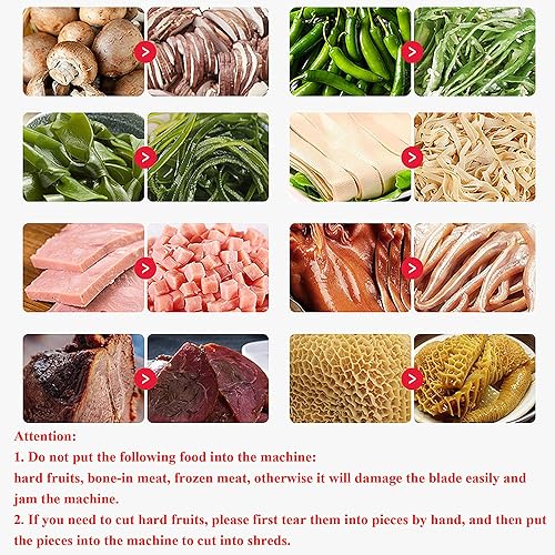 Miniatura 7 de Cortadora de carne eléctrica Cortadora de verduras comerciales con hoja de acero inoxidable 0.098 in 110V 850W Cortador de alimentos para carne y