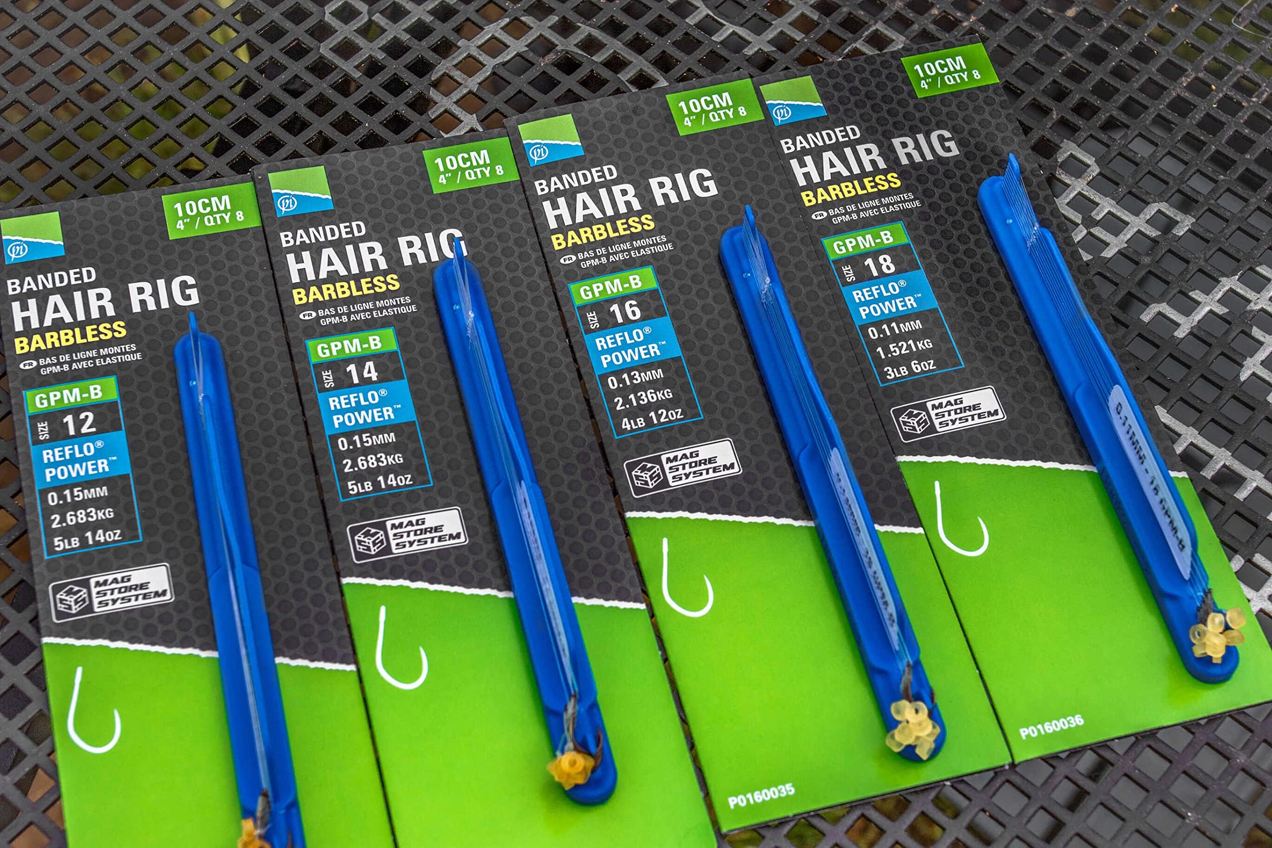 PrestonInnovations GPM-B 4" Banded Hair Rigs (Size 18)