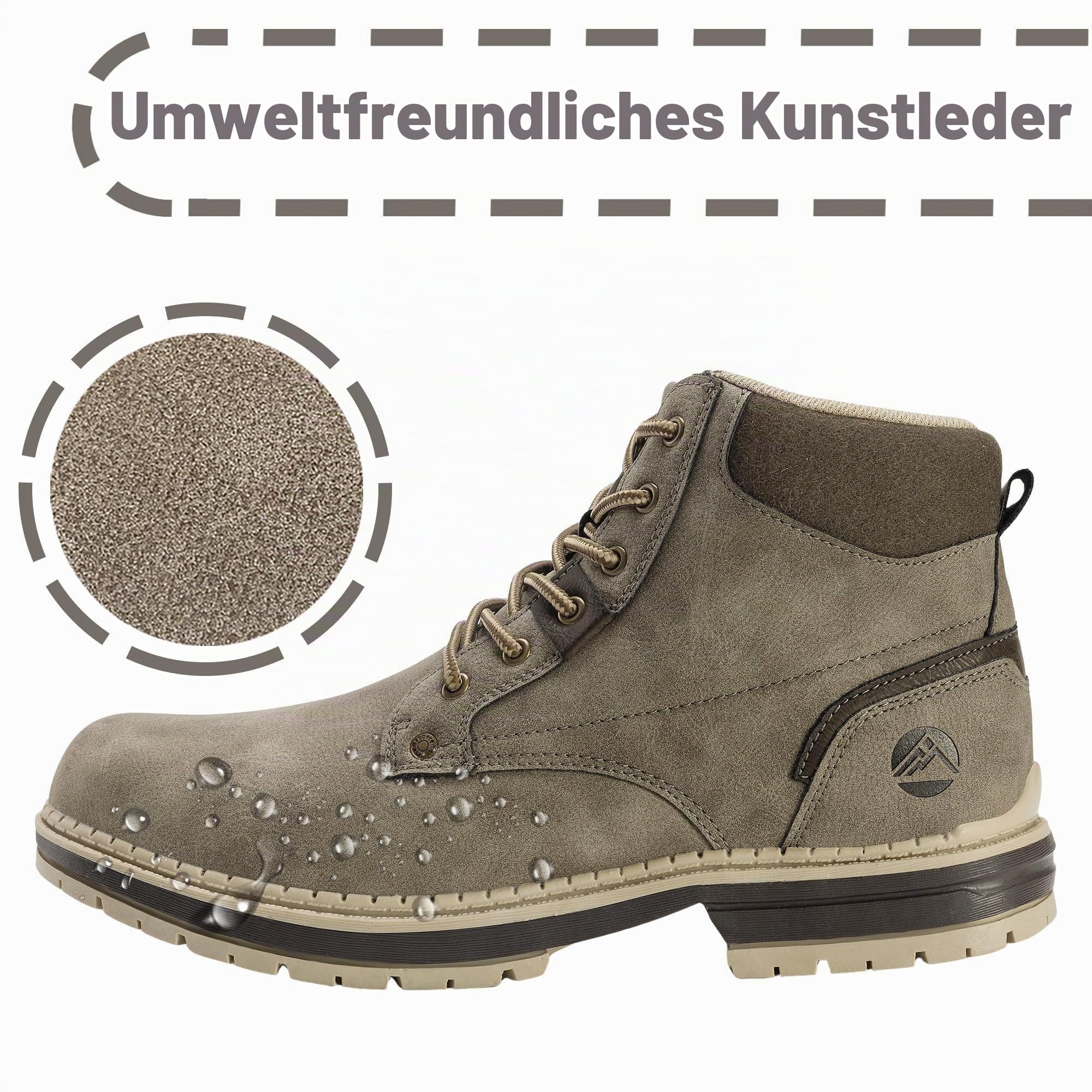 CC-Los Herren Wanderstiefel Casual Chukka-Stiefel Wasserabweisende Arbeitsstiefel Knöchelhohe Stiefel für Herren Grau, 42 EU