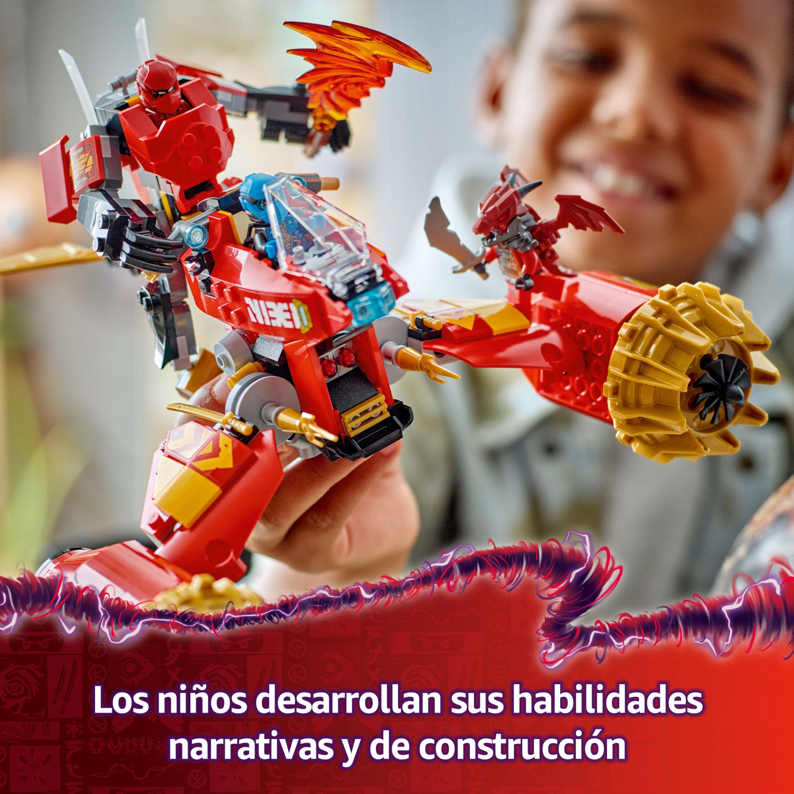 LEGO Ninjago Moto-Meca de la Tormenta de Kai Juguete de Construcción, Juego Ninja con Moto y 3 Minifiguras, Figura Articulada con Catana, Regalo para Niños y Niñas de 7 Años o Más 71830