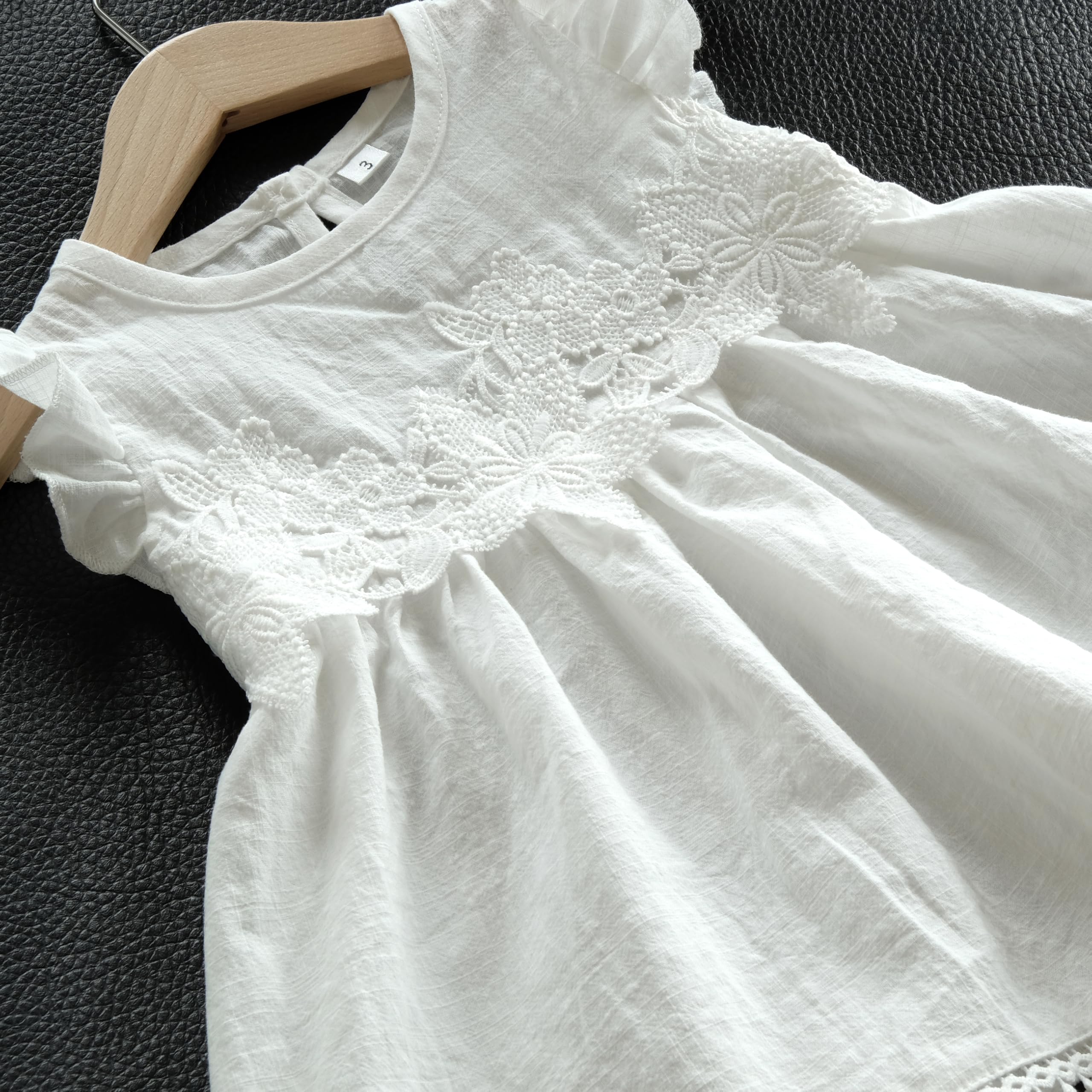 Baumwolle Taufkleid Festkleid Baby Mädchen Kleid Blumenmädchenkleid L15
