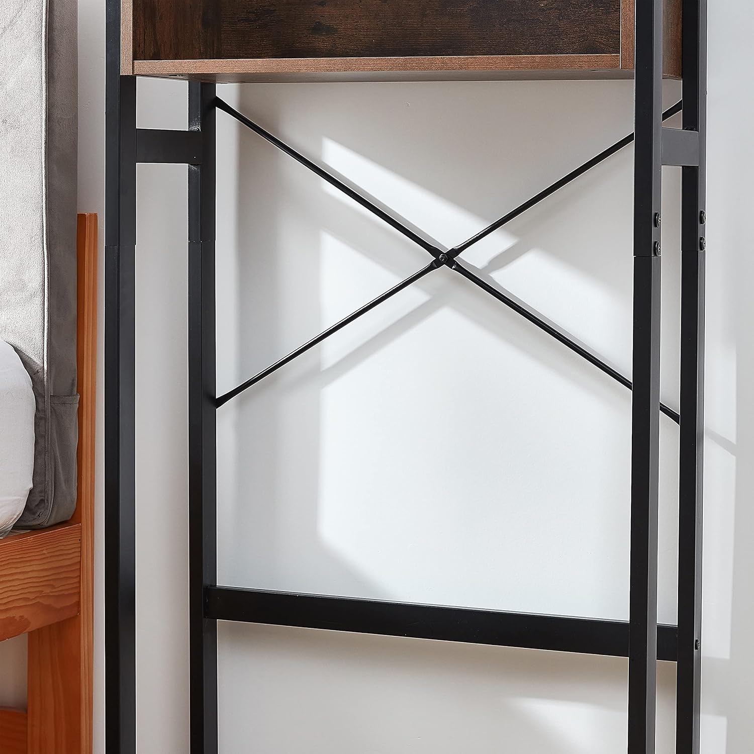 Yak About It® Dorm Hutch - Over The Fridge Organizer - Dark Wood Walnut