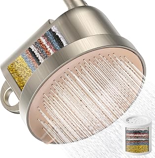 NSF Certified Filtered Shower Head - 5 Settings High Pressure Rain Shower Head with Filter for Hard Water Softener - Easy Install & Replace - Bathroom Showerhead to Remove Chlorine & Heavy Metals