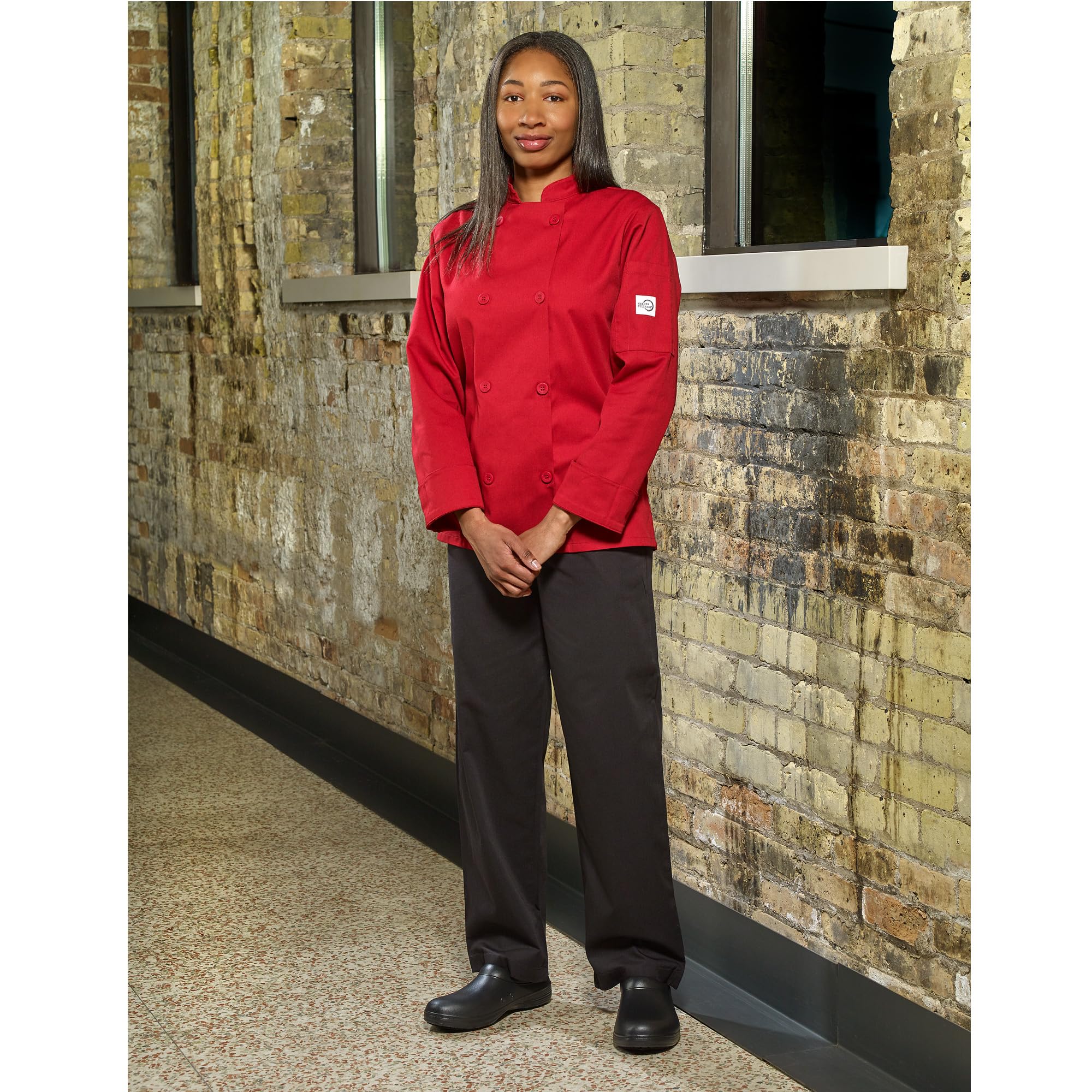 Mercer Culinary Millennia Damen Kochjacke mit traditionellem Knopf
