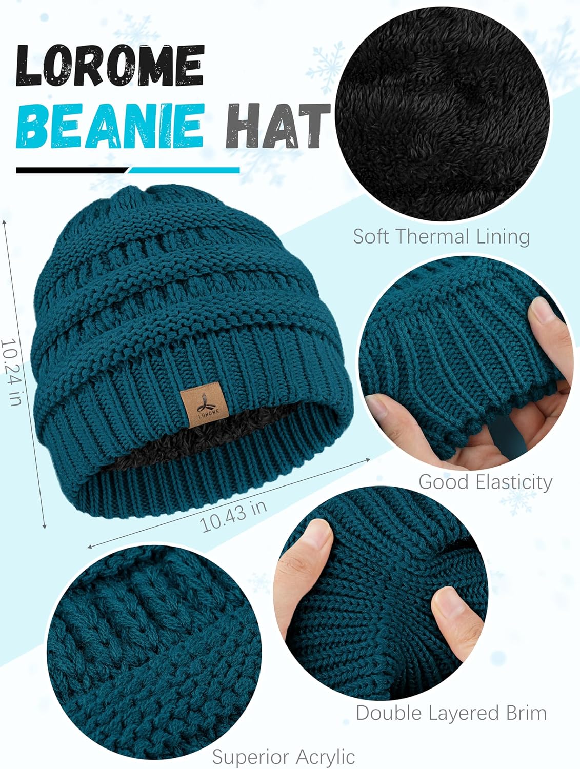 Winter Beanie Hat Scarf Gloves, Warm Fleece Knit Hats Touch Screen Gloves Neck Scarf Set Winter Gifts for Unisex Adult