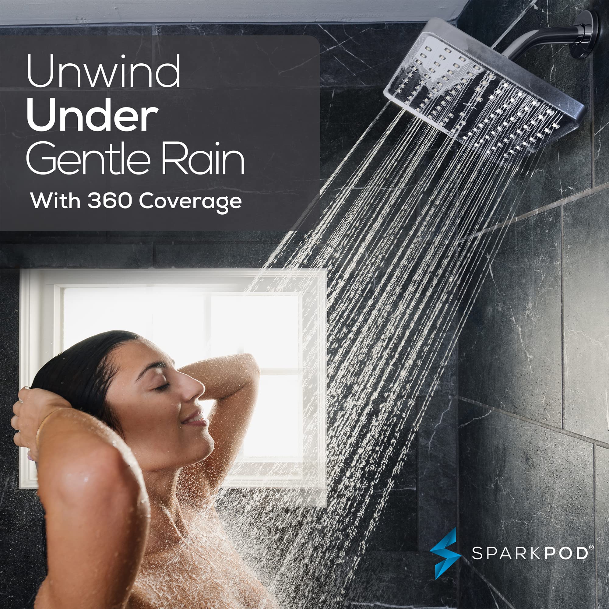 SparkPod Shower Head High Pressure Rain Premium
