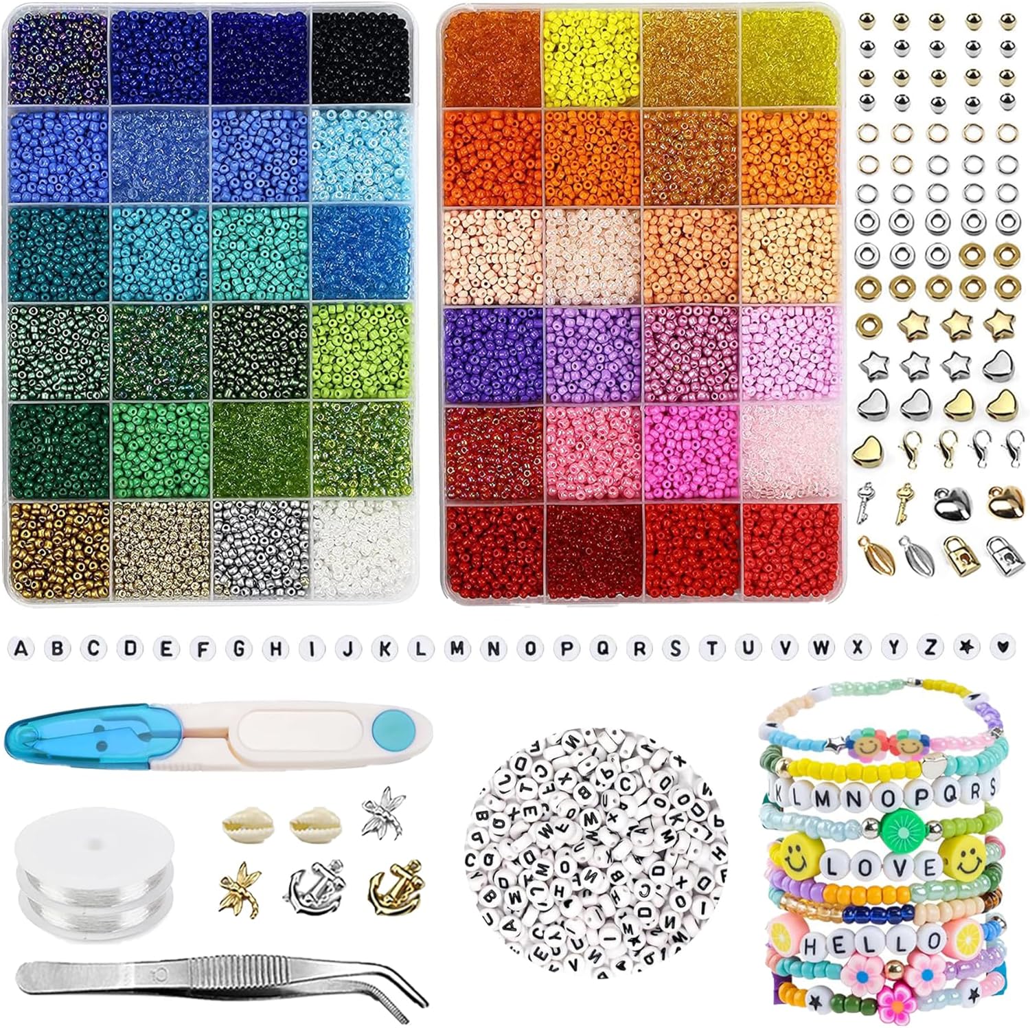 ARTREE Perlen Set 3mm - DIY Buchstaben Perlen Für Armbänder & Schmuck