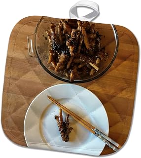 3dRose Chinese Spicy Chicken feet Ready to eat. 8x8 Potholder