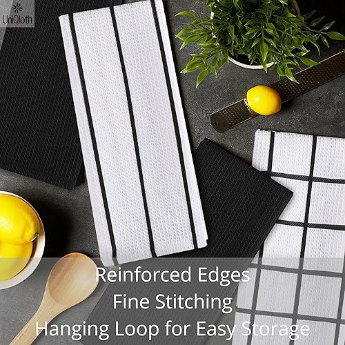 Miniatura 6 de Paquete de 12 paños de cocina surtidos de gofres, 100% algodón, toallas de cocina de granja para colgar, suaves, absorbentes, de secado rápido,