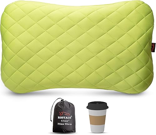 Miniatura 2 de X-Foam ELuxe - Almohada inflable para acampar con funda de espuma extraíble, cómoda, lavable, ultraligera, portátil, soporte lumbar para el cuello