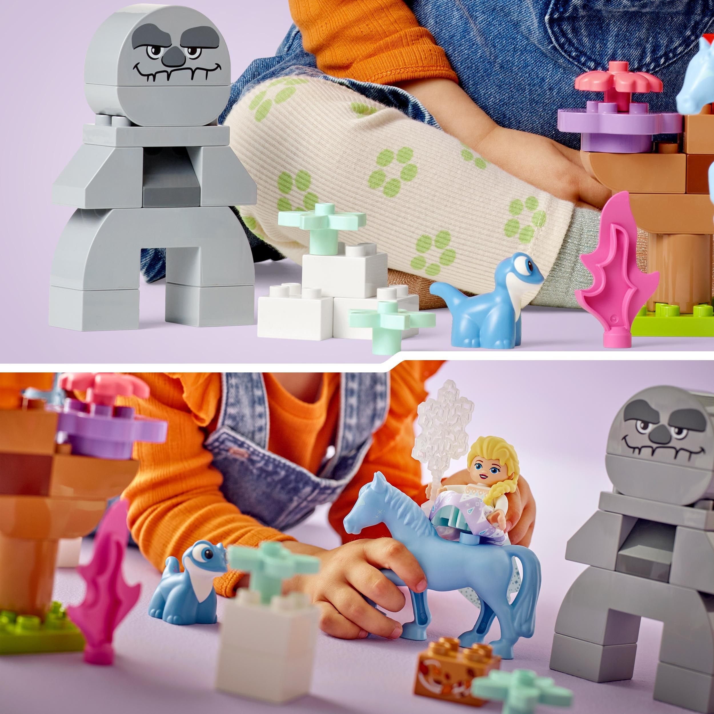 LEGO DUPLO Disney ELSA und Bruni im Zauberwald - Lernspielzeug zu Die Eiskönigin 2 für Kleinkinder ab 2 Jahren - Spielzeug Mädchen & Jungen – 4 Figuren mit ELSA Minifigur – Kinder Geschenk – 10418