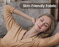 Vista 3 de Furmax Sofás seccionales para sala de estar, sofá en forma de U con tela de lino, juego de sofá de 4 asientos con diván doble para apartamento Gris