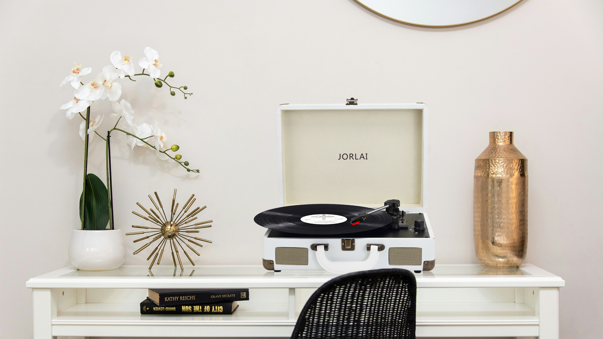 Amazon.com: JORLAI Record Player 3 Speeds Turntable with Bluetooth